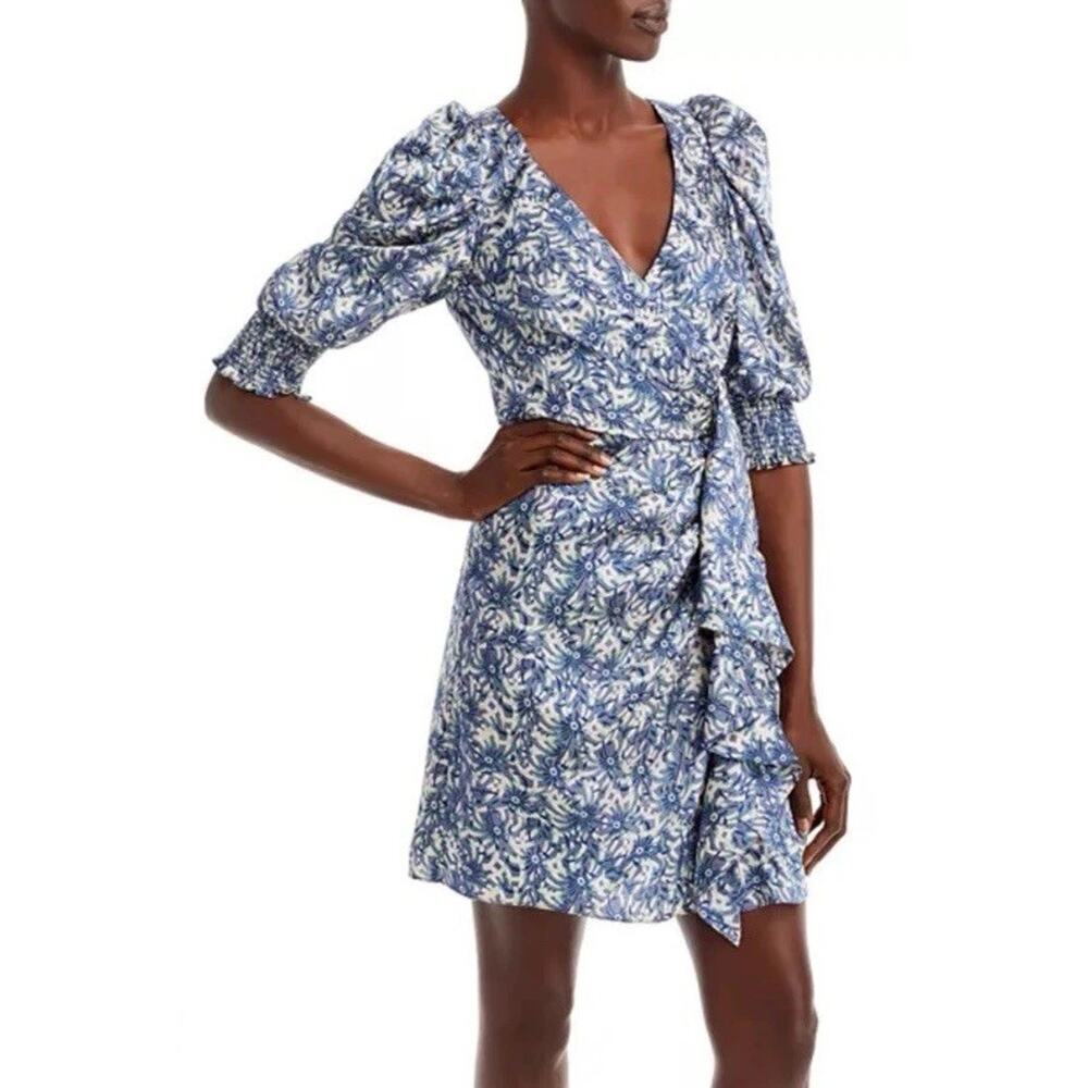 Cinq a Sept Lucinda Floral Print Ruffled Dress Size 4 NWT $395